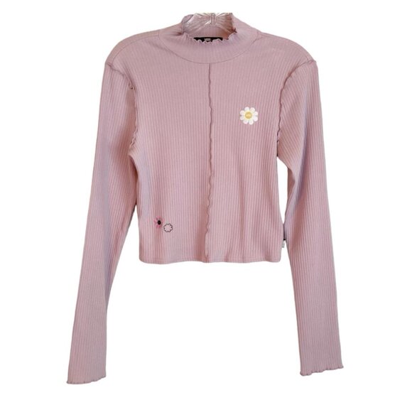 Oversized Long Sleeve Floral Detail Top In Lilac-purple - Picture 8 of 10